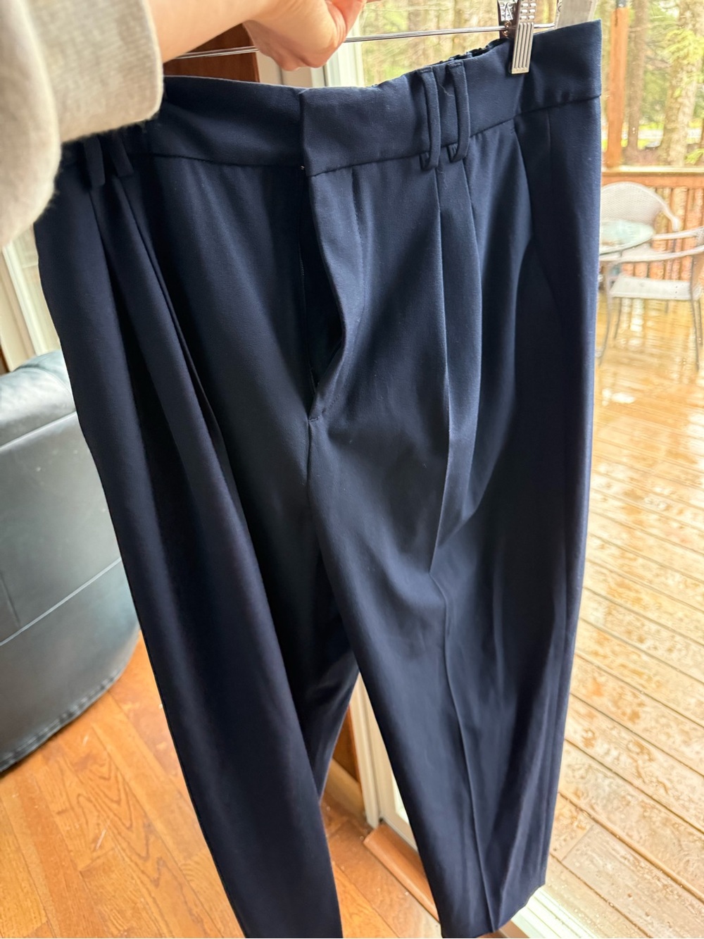 Zara Navy Pleated Pants